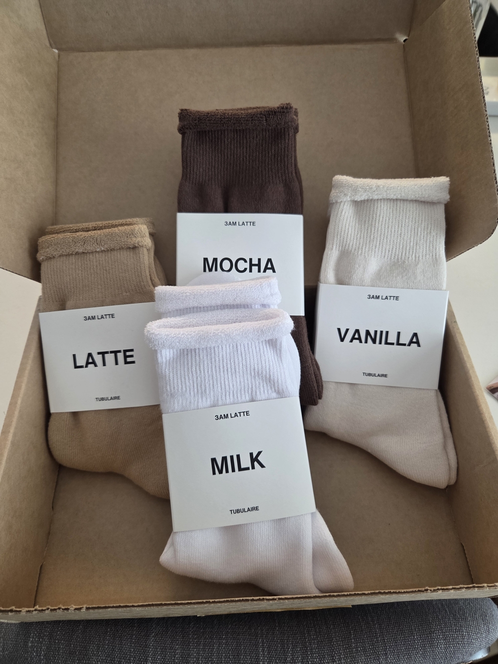 3 AM Latte Socks — Milk, Vanilla, Latte, Mocha